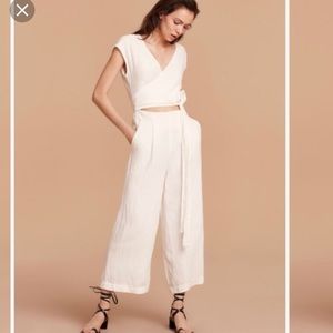 Aritzia Brax Jumpsuit White size 4